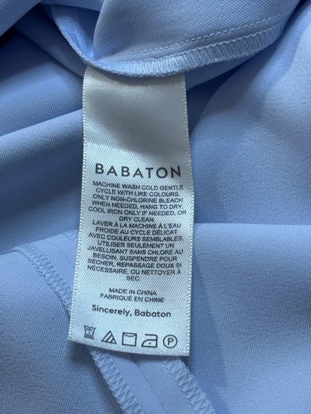 NWT Babaton 90s Slit Midi Dress Glimmer Ice Blue Size 6 - Picture 8 of 16